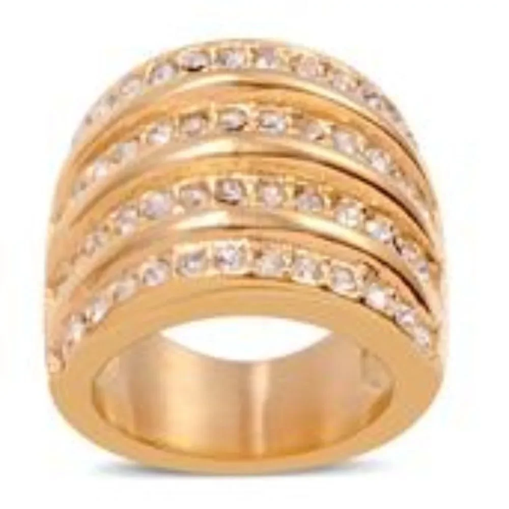 Austrian Crystal Ring in ION Plated YG